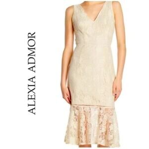 Alexia Admor Mother of Bride or Guest Dress, Bisque,  Lace Overlay, Cocktails 10